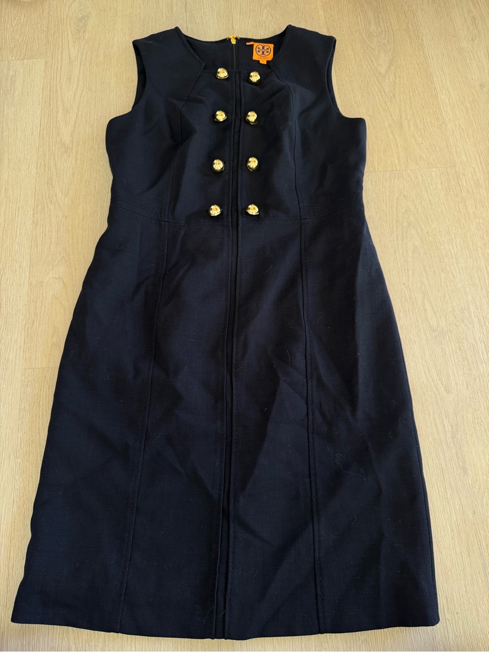 Tory Burch Sleeveless Button-Front Sailor Dress